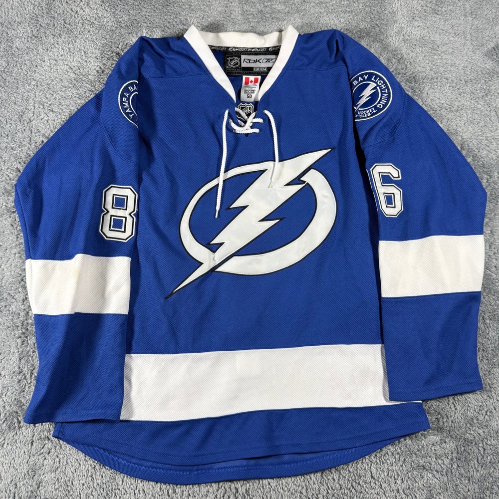 Reebok NHL CCM Hockey Jersey Mens 50 Blue Kucherov 86 Tampa Bay Lightning VTH